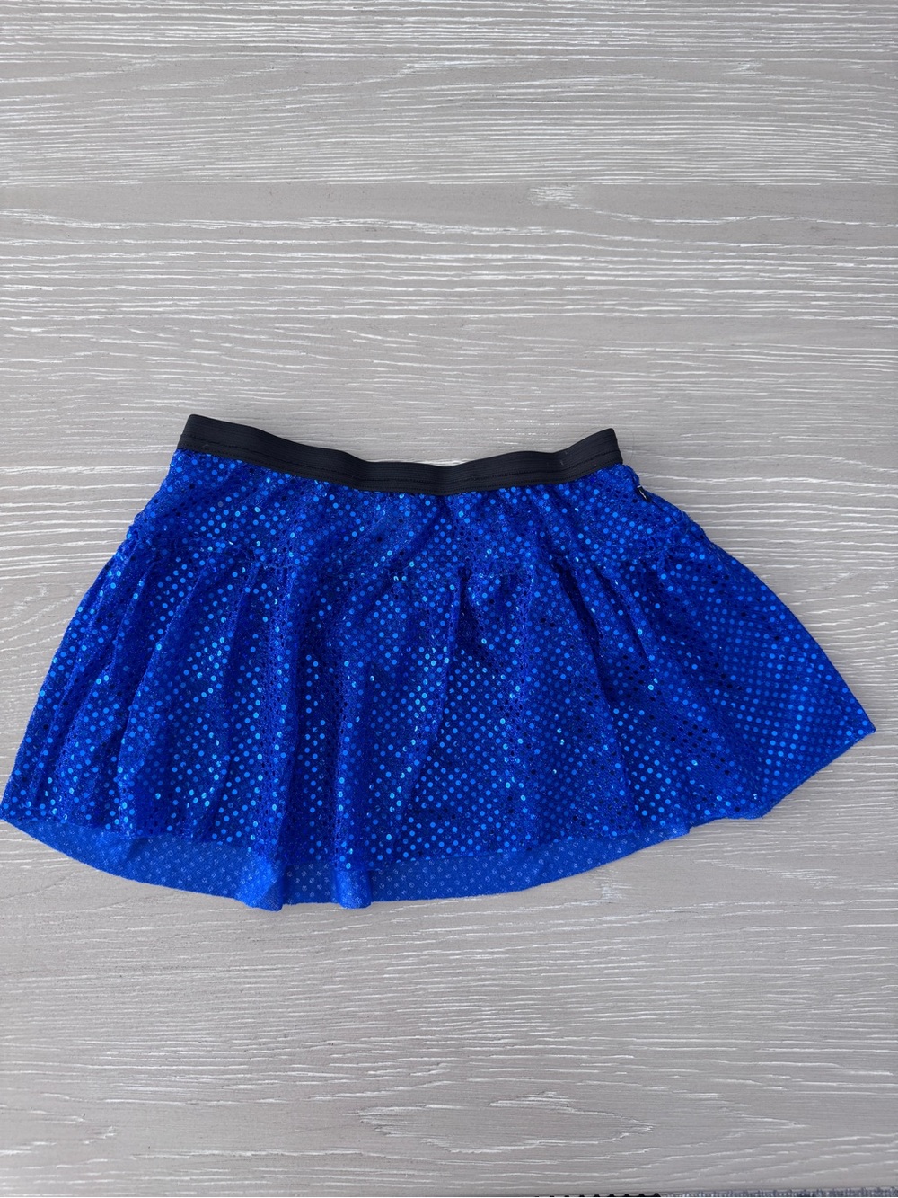 Sparkle athletic Royal Blue Sequin Skirt with Black Waistband